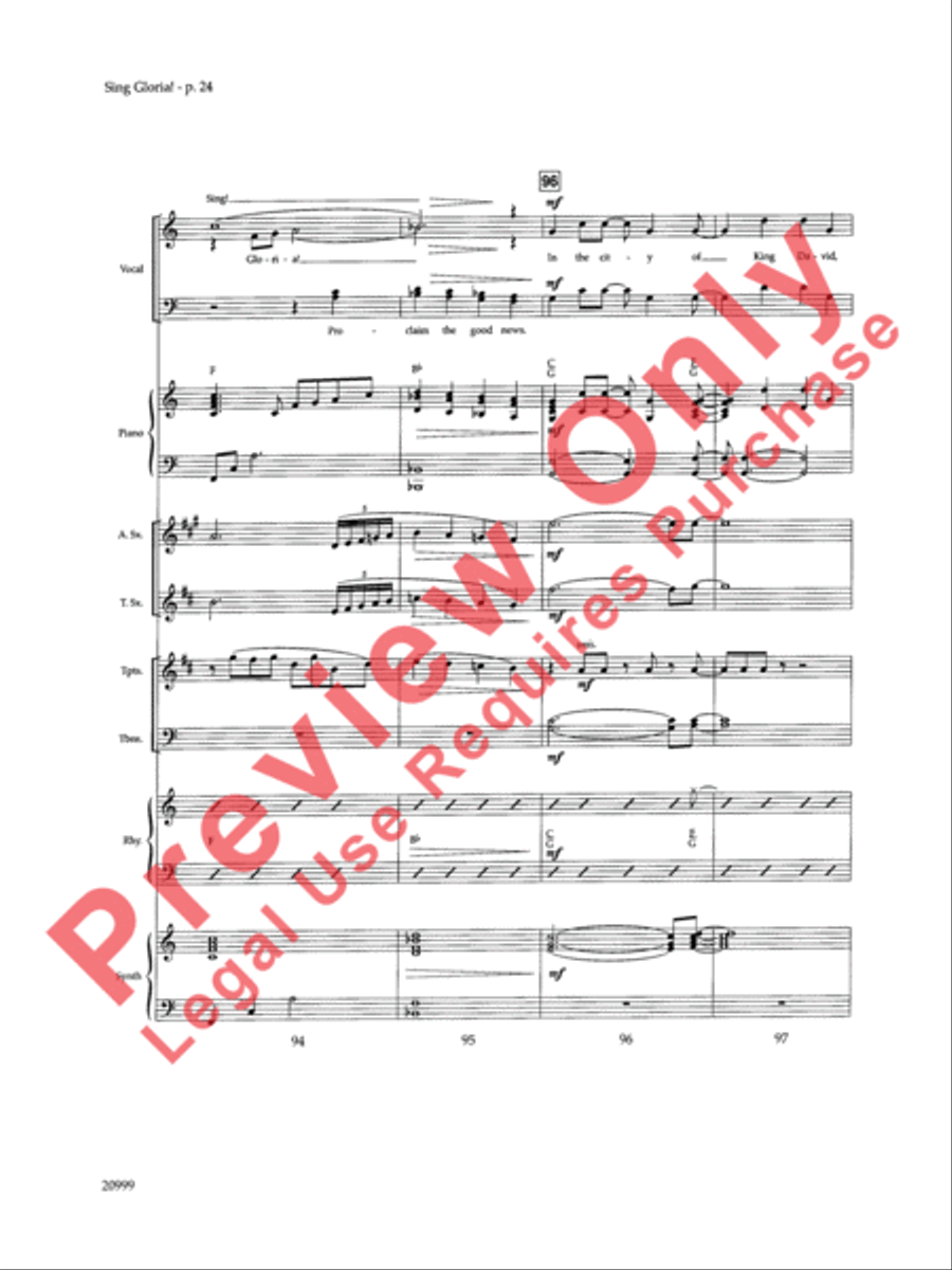 Sing Gloria! (A Song for Christmas) Choir scores gallery preview page 25