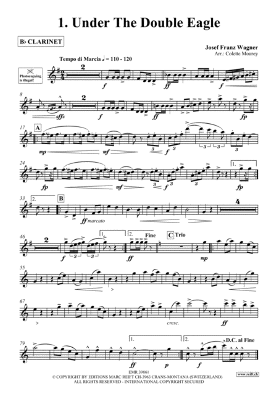 10 Greatest Famous Marches Clarinet Solo scores gallery preview page 2