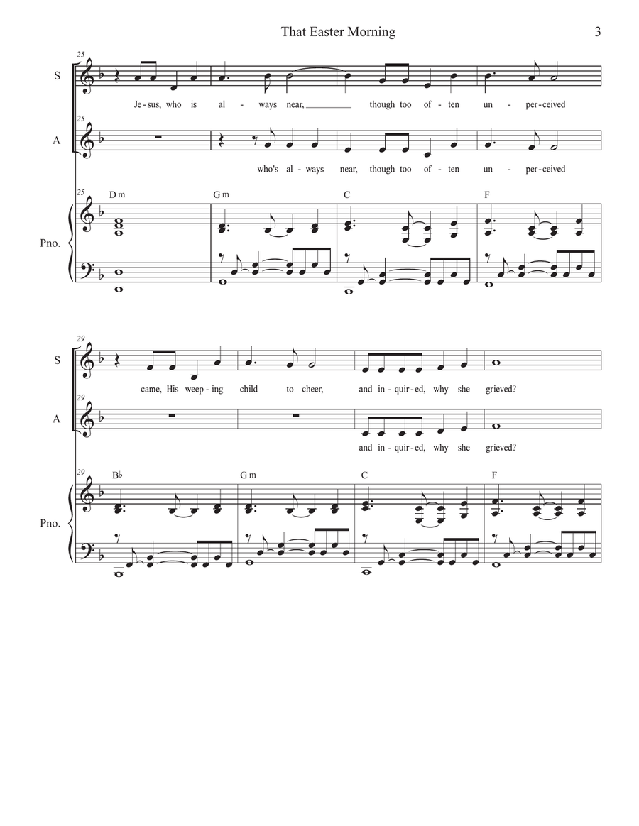 That Easter Morning (2-part choir - (SA) SA scores gallery preview page 3