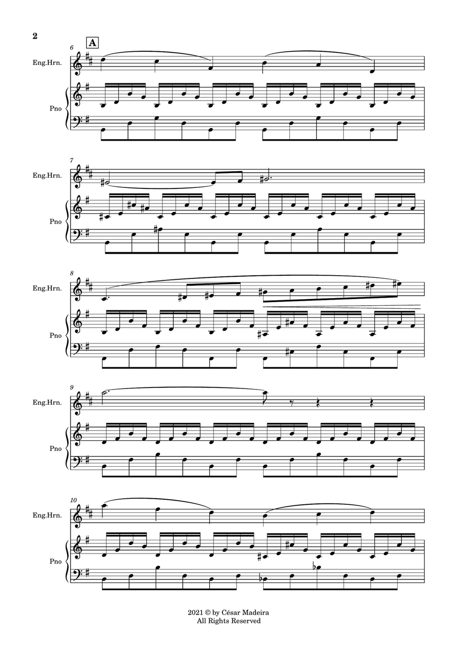 The Swan (Le Cygne) by Saint-Saens - English Horn and Piano (Full Score and Parts) English Horn scores gallery preview page 3