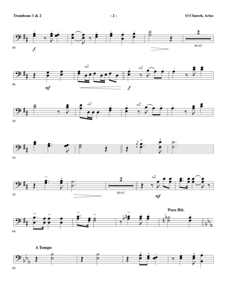 O Church, Arise (Arise, Shine) - Trombone 1 & 2
