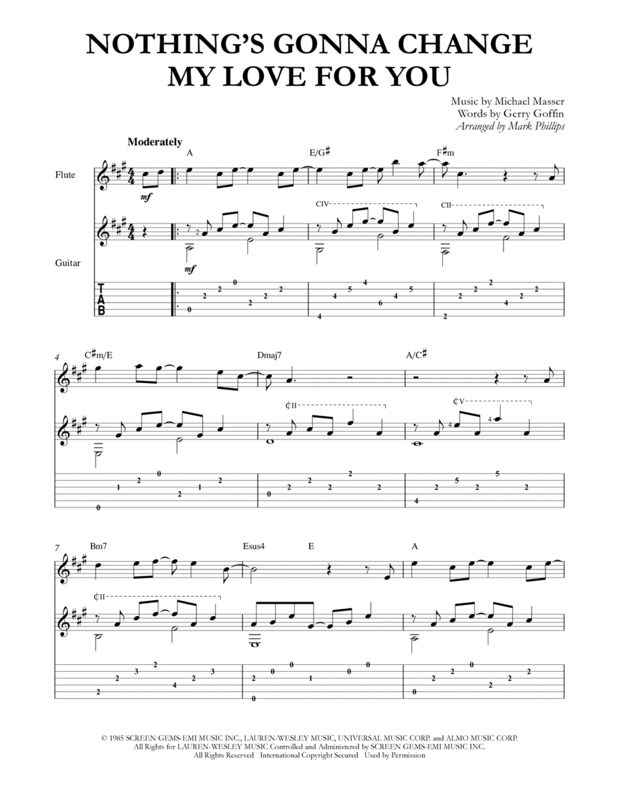 Nothing's Gonna Change My Love For You Flute scores gallery preview page 1