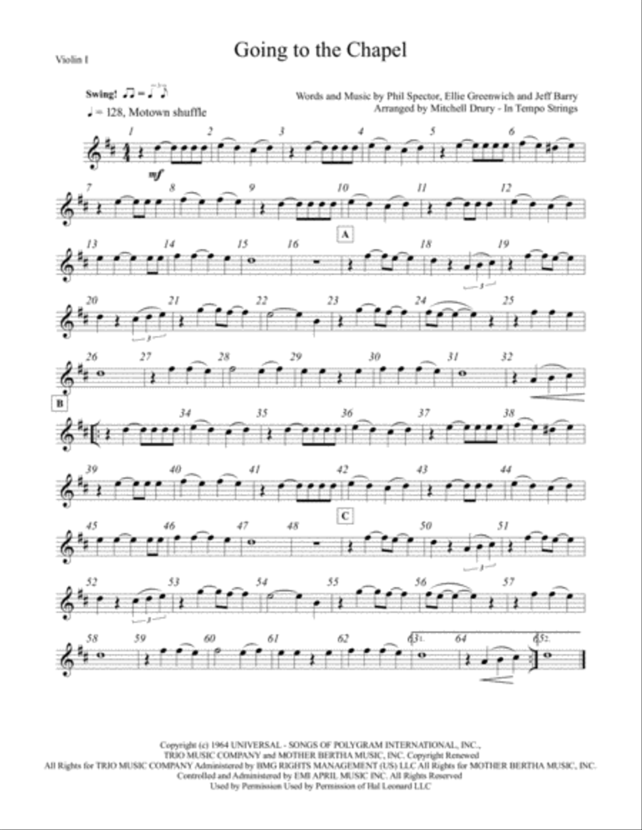 Chapel Of Love Chapel Of Love String Quartet scores gallery preview page 1