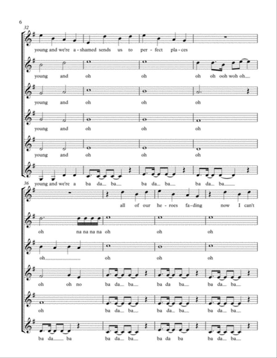 Perfect Places A Cappella scores gallery preview page 6