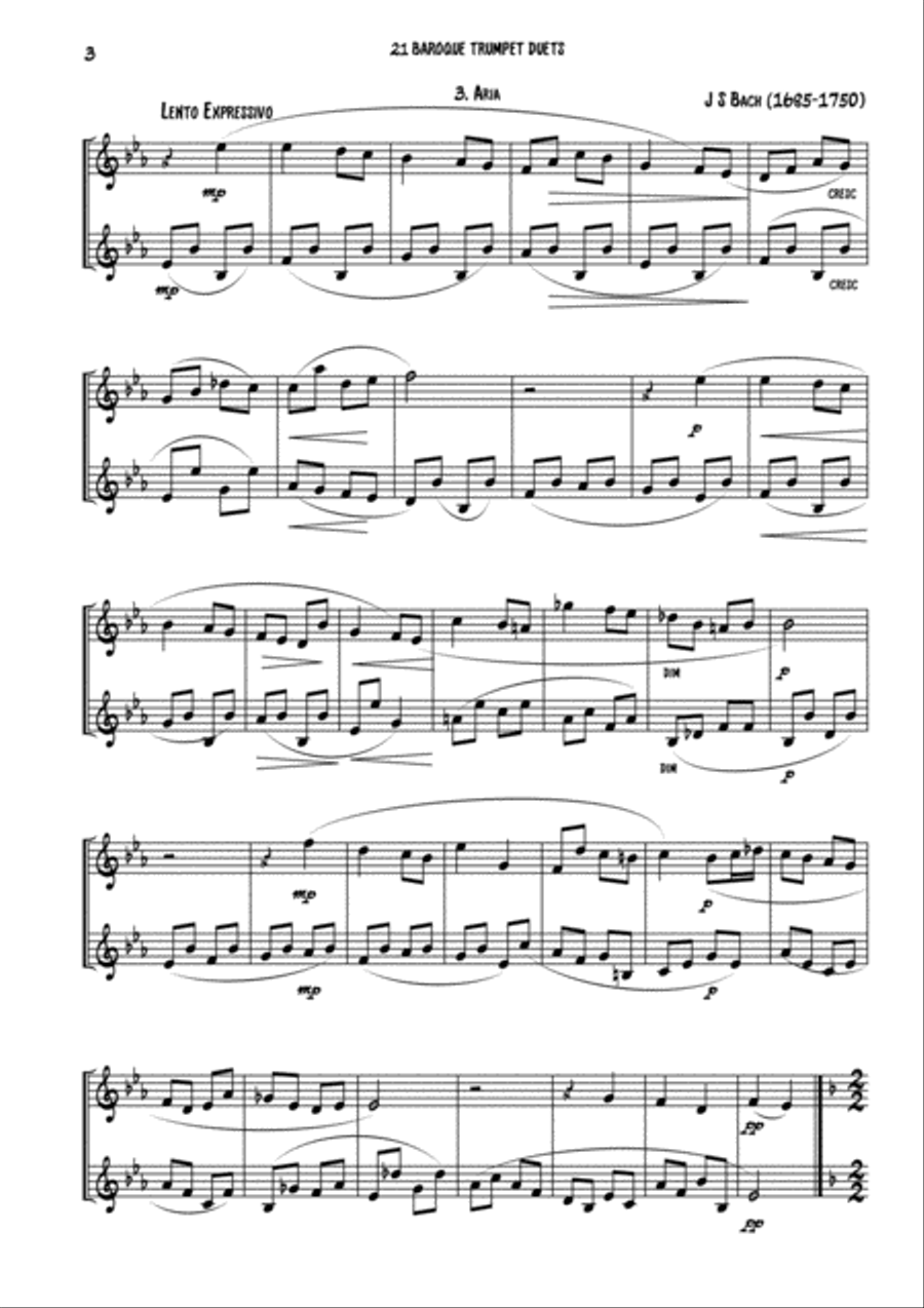21 Baroque brass duets for treble clef instruments Brass Duet scores gallery preview page 5