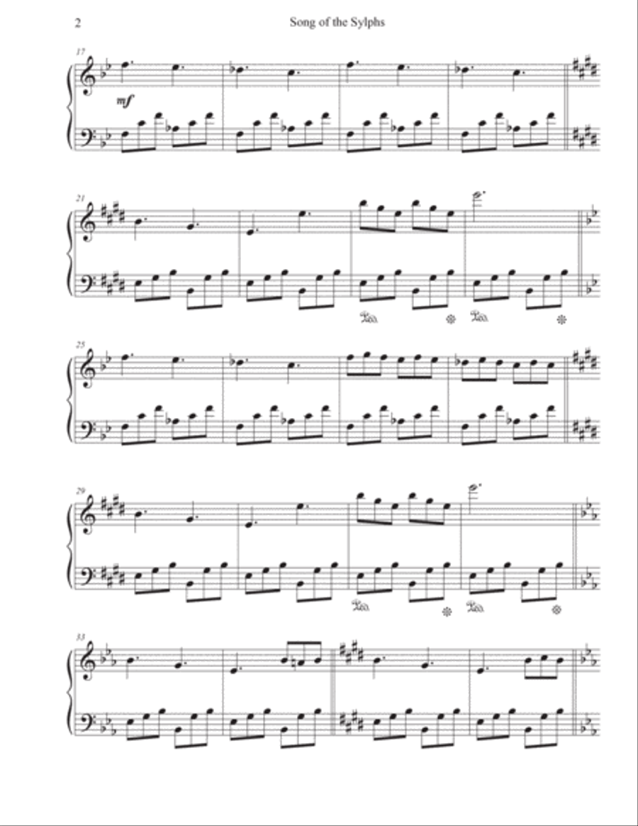 Song of the Sylphs Piano Solo scores gallery preview page 2