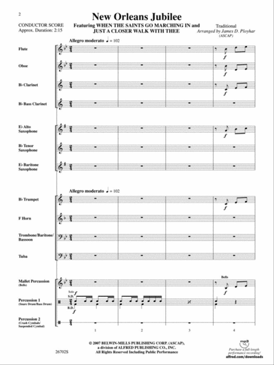 New Orleans Jubilee Concert Band scores gallery preview page 2