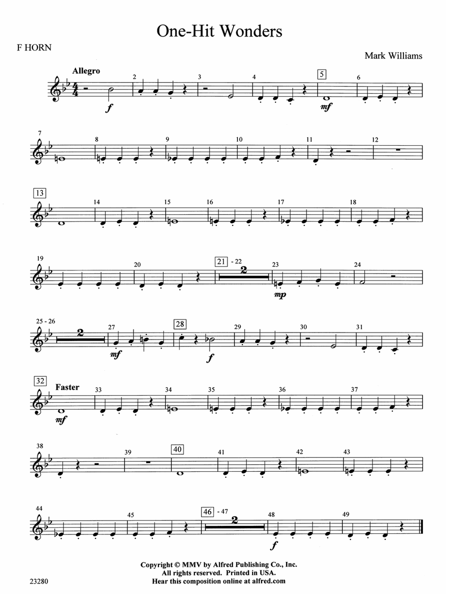 One-Hit Wonders: 1st F Horn