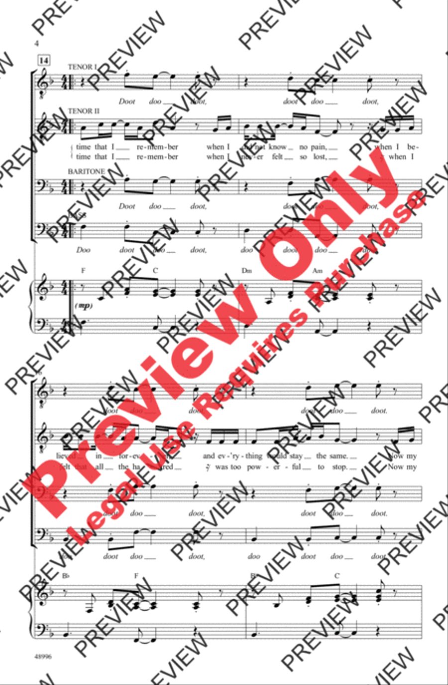 Memories Men's Choir scores gallery preview page 4