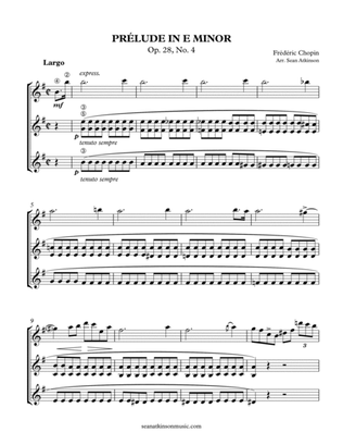 Chopin Prelude in E minor - Guitar Trio