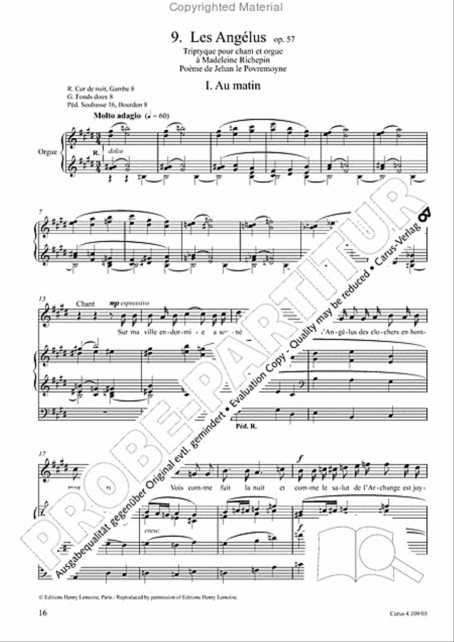 Shorter sacred works. Vol. 15 of the Vierne Complete Edition (Vierne: Kleinere Kirchenwerke. Bd. 15 der Vierne-Gesamtausgabe) Organ scores gallery preview page 17