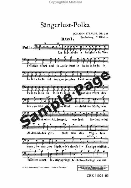 Strauss J Saengerlust Polka Op328