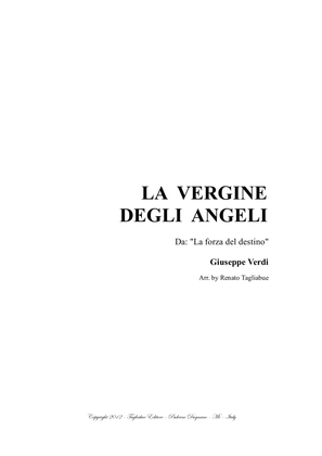 Book cover for LA VERGINE DEGLI ANGELI - G. Verdi - For Solo and SATB Choir and Piano/Org. - Score Only