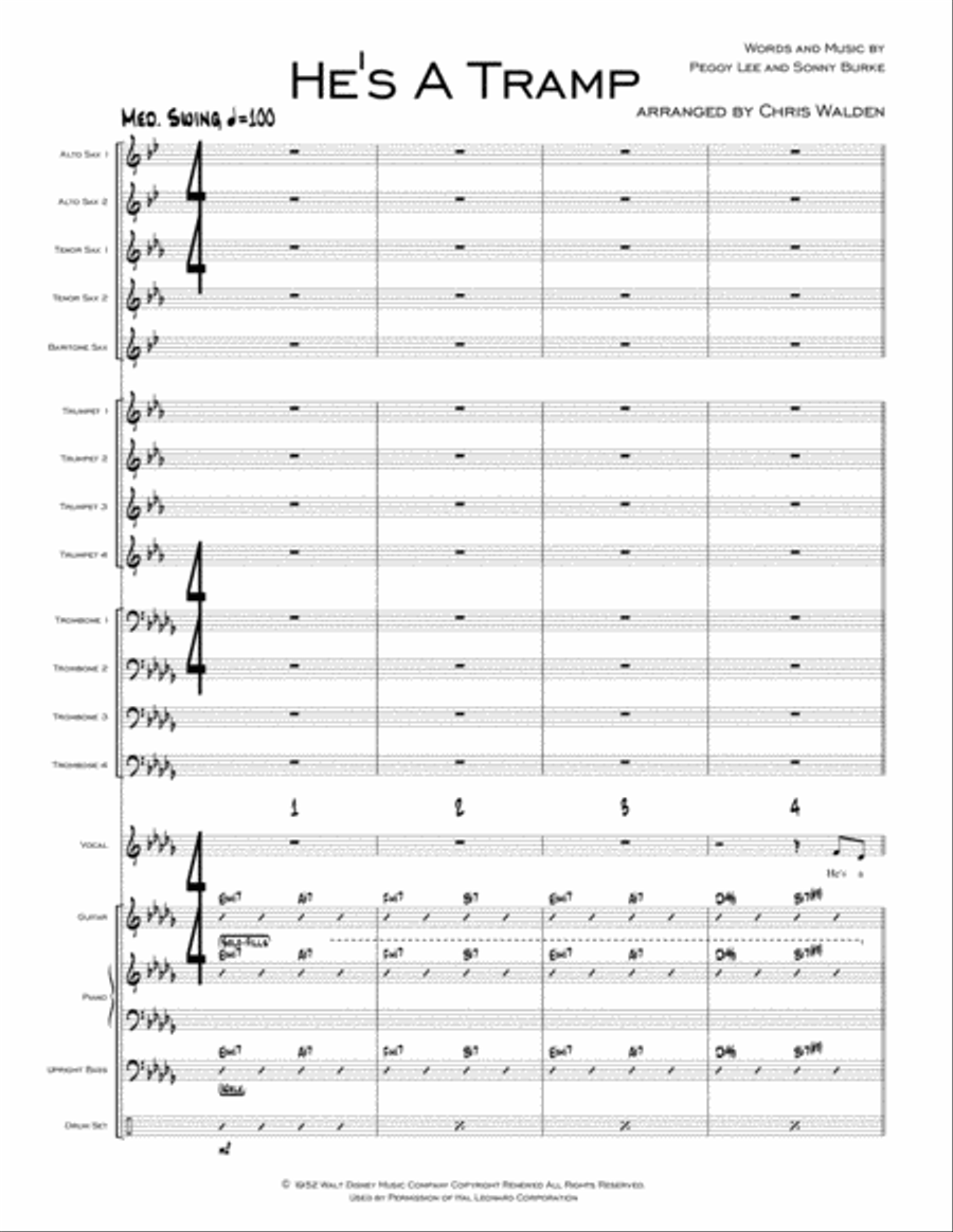 He's A Tramp from LADY AND THE TRAMP Jazz Ensemble scores gallery preview page 1