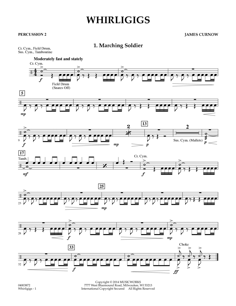 Whirligigs - Percussion 2 Concert Band scores gallery preview page 1