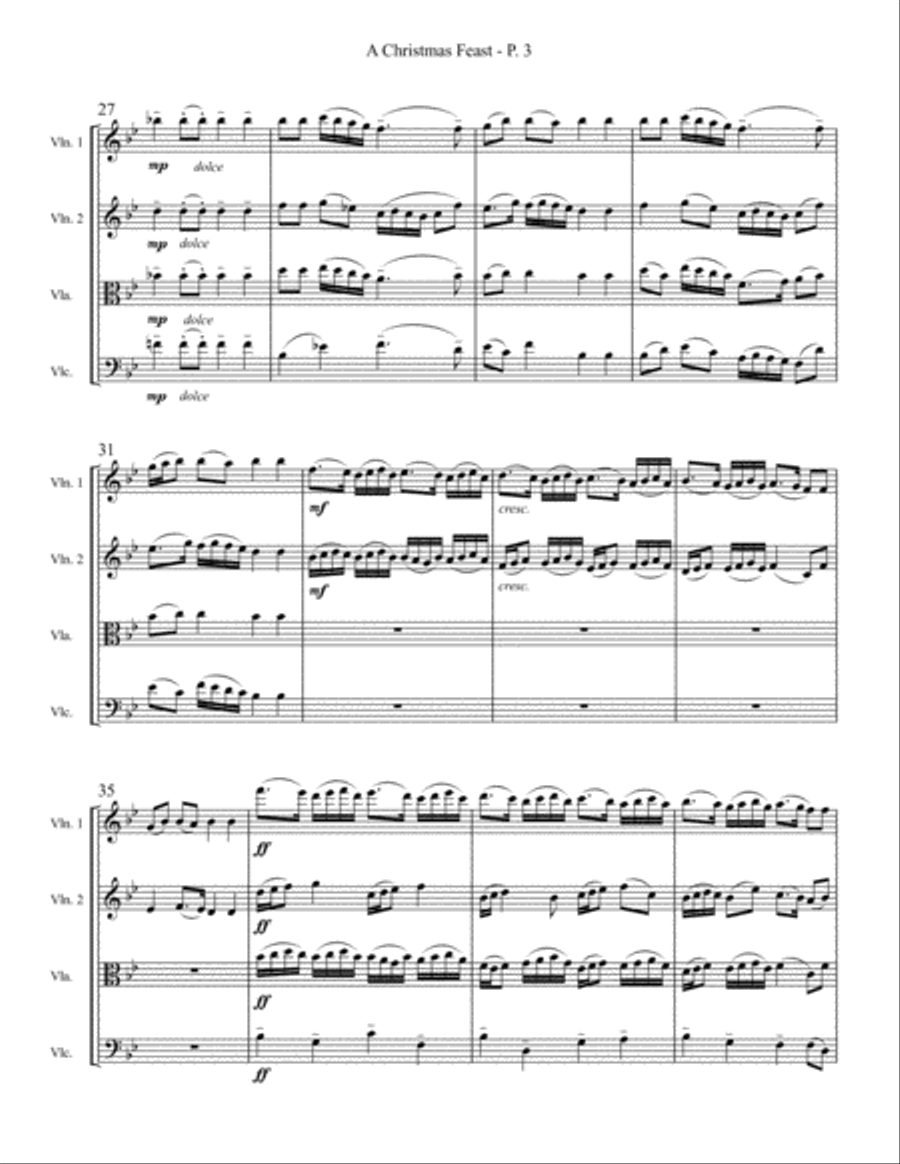 A Christmas Feast String Quartet scores gallery preview page 3