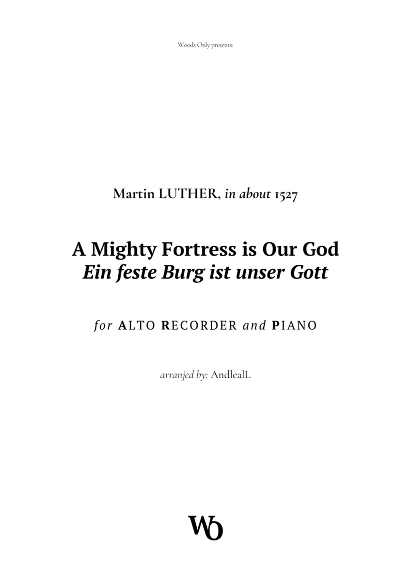 A Mighty Fortress is Our God by Luther for Alto Recorder and Piano image number null