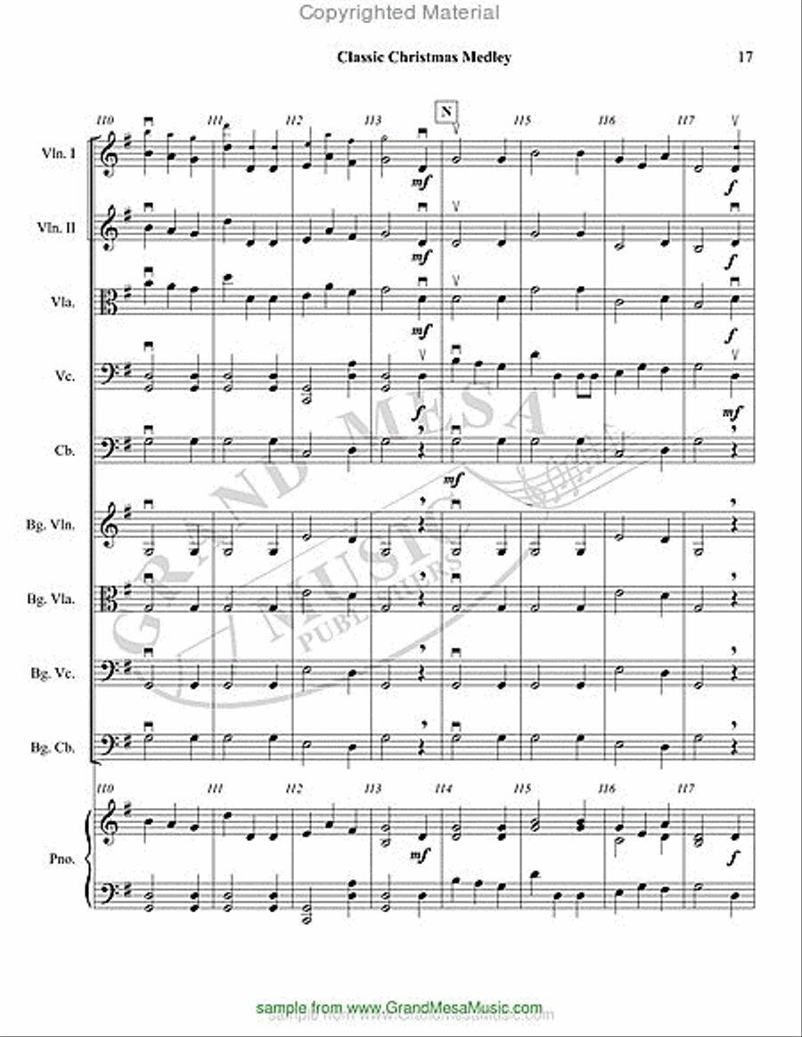 Classic Christmas Medley String Orchestra scores gallery preview page 18