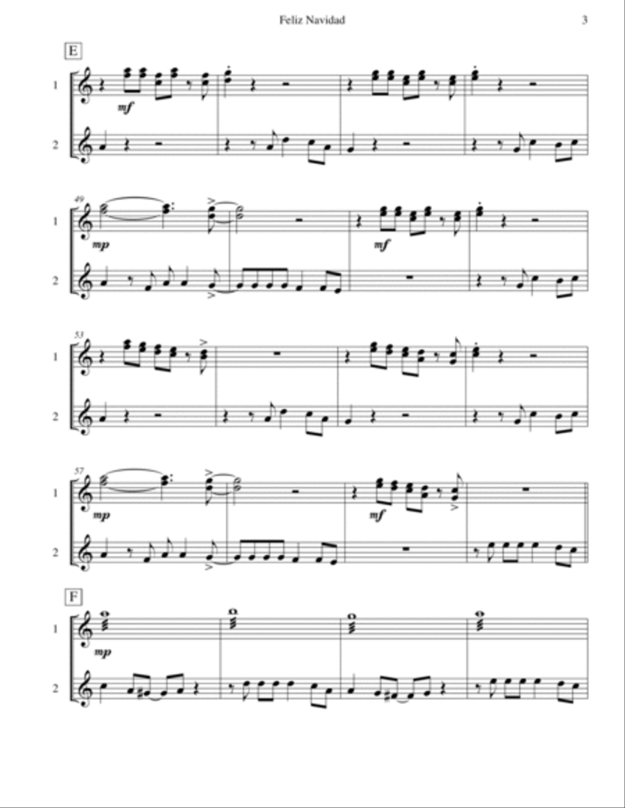 Feliz Navidad Feliz Navidad Marimba scores gallery preview page 3