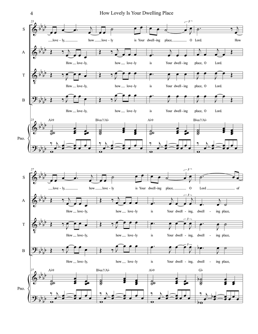 How Lovely Is Your Dwelling Place (SATB) 4-Part scores gallery preview page 4