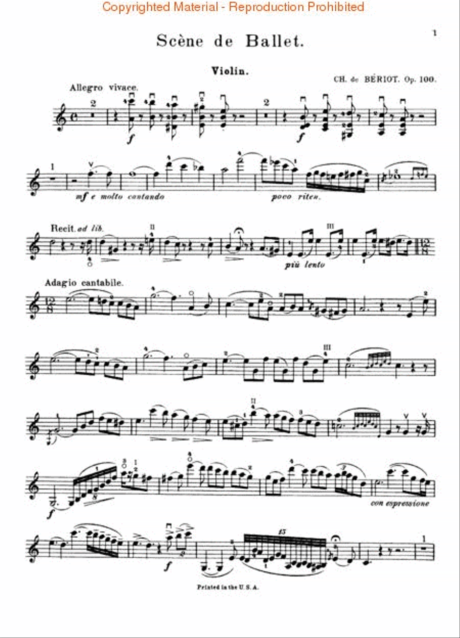 Scène de Ballet, Op. 100 Violin Solo scores gallery preview page 2