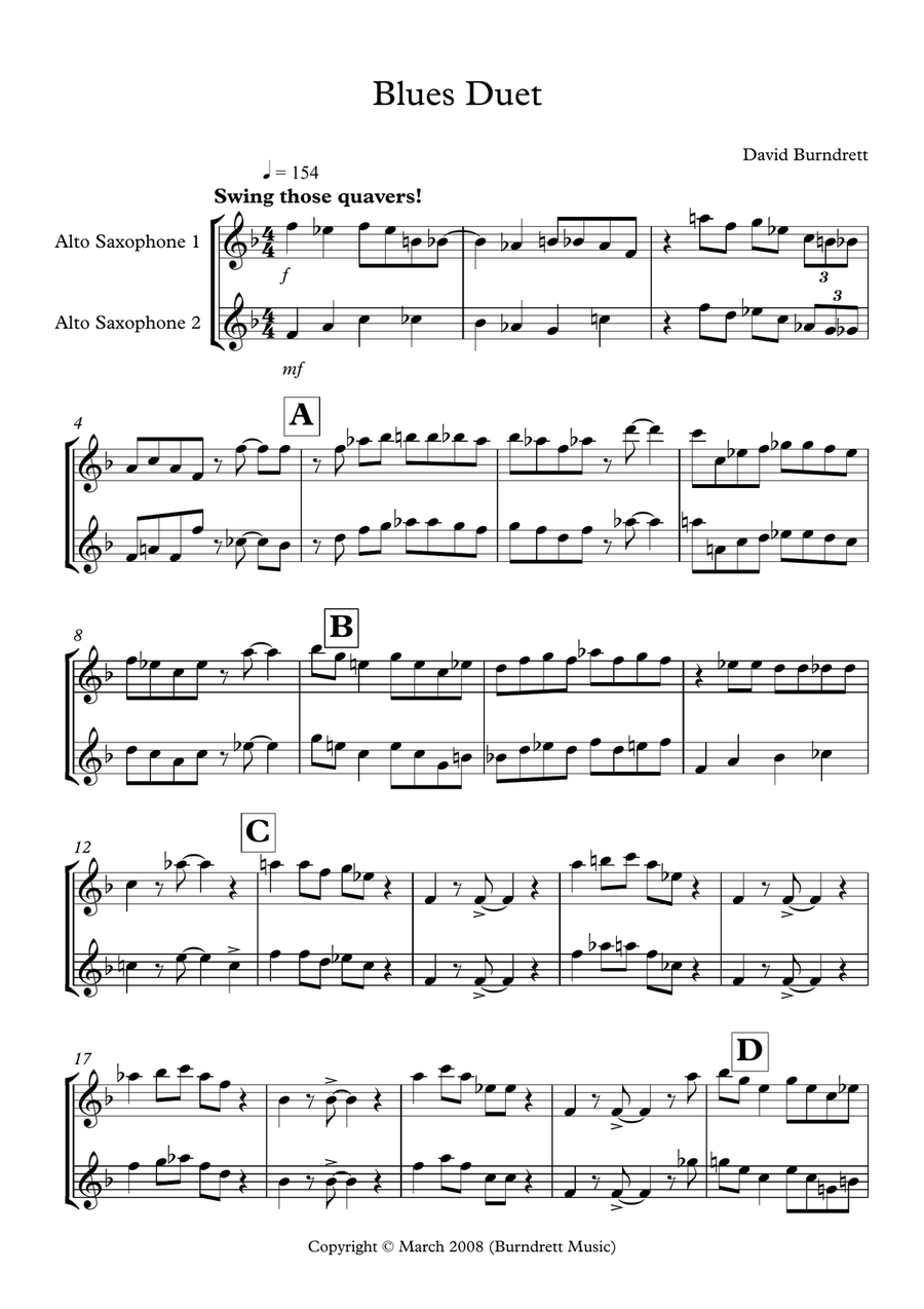 Saxophone duets discount