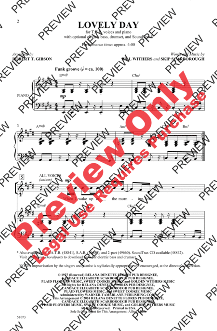 Lovely Day Men's Choir scores gallery preview page 2