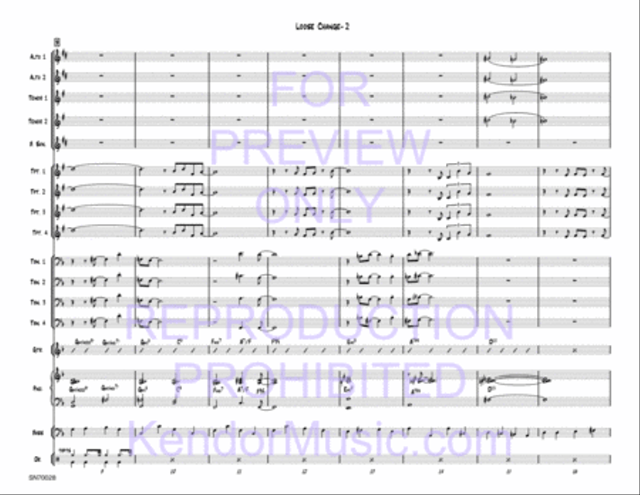 Loose Change (Full Score) Jazz Ensemble scores gallery preview page 3