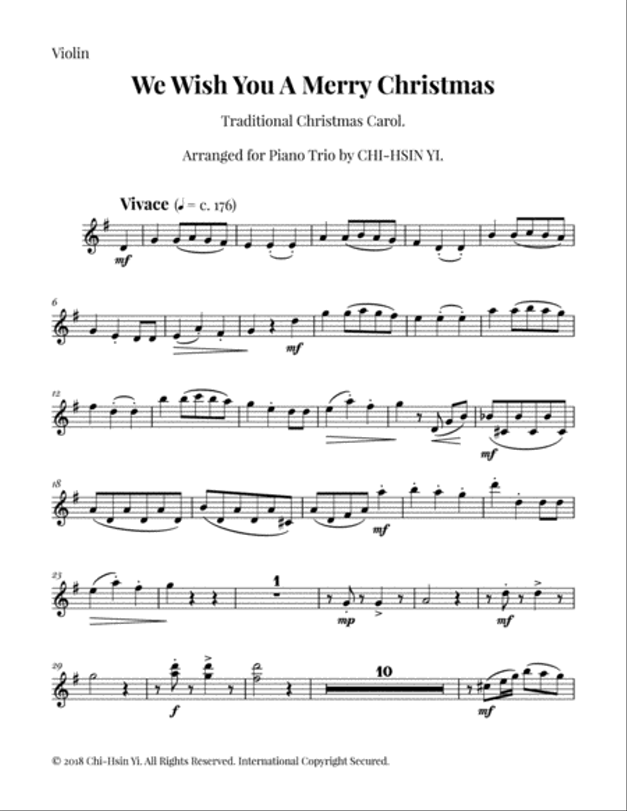 We Wish You A Merry Christmas (Piano Trio) Piano Trio scores gallery preview page 2