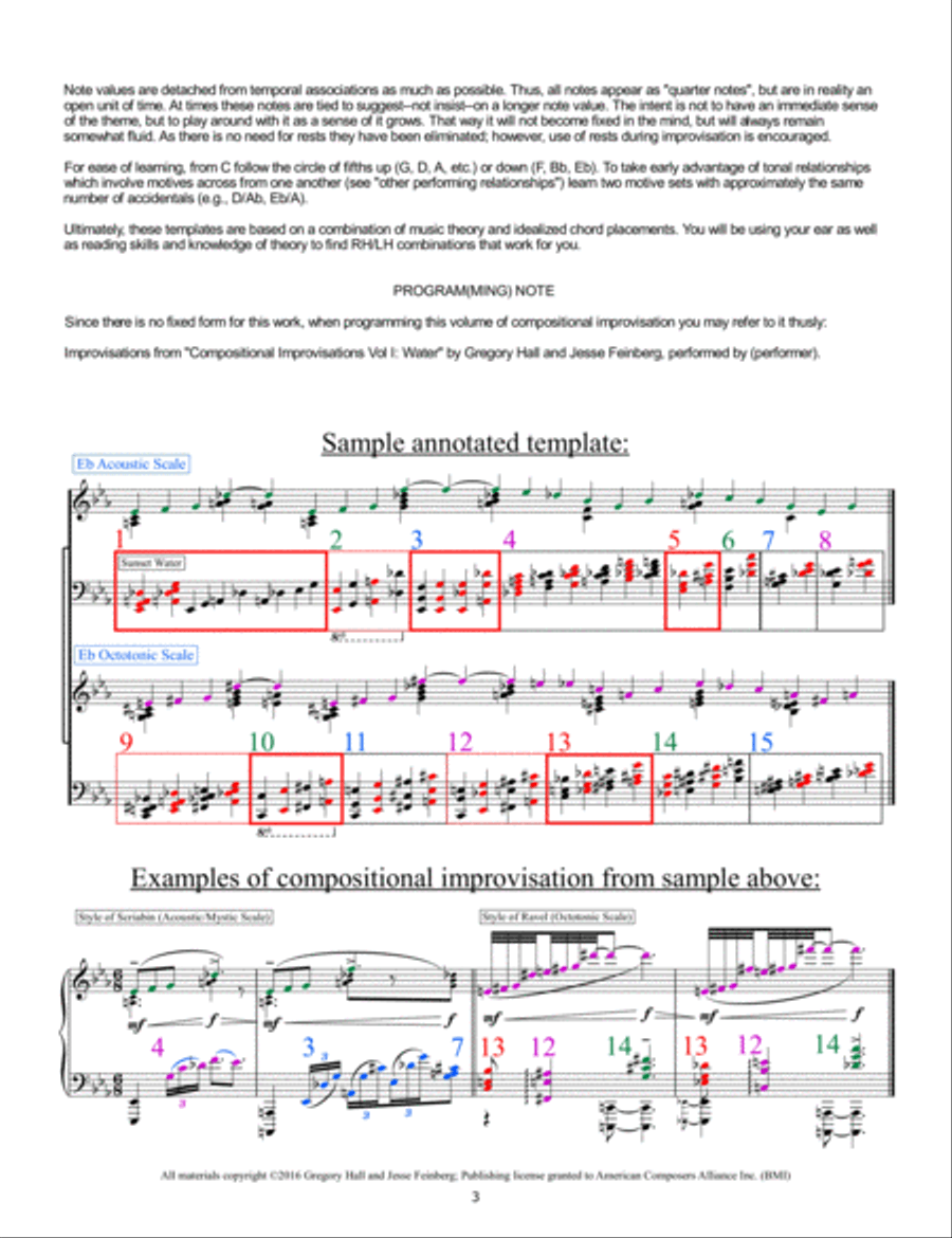 [Hall, Feinberg] Compositional Improvisations - Vol. 1: Water Small Ensemble scores gallery preview page 5