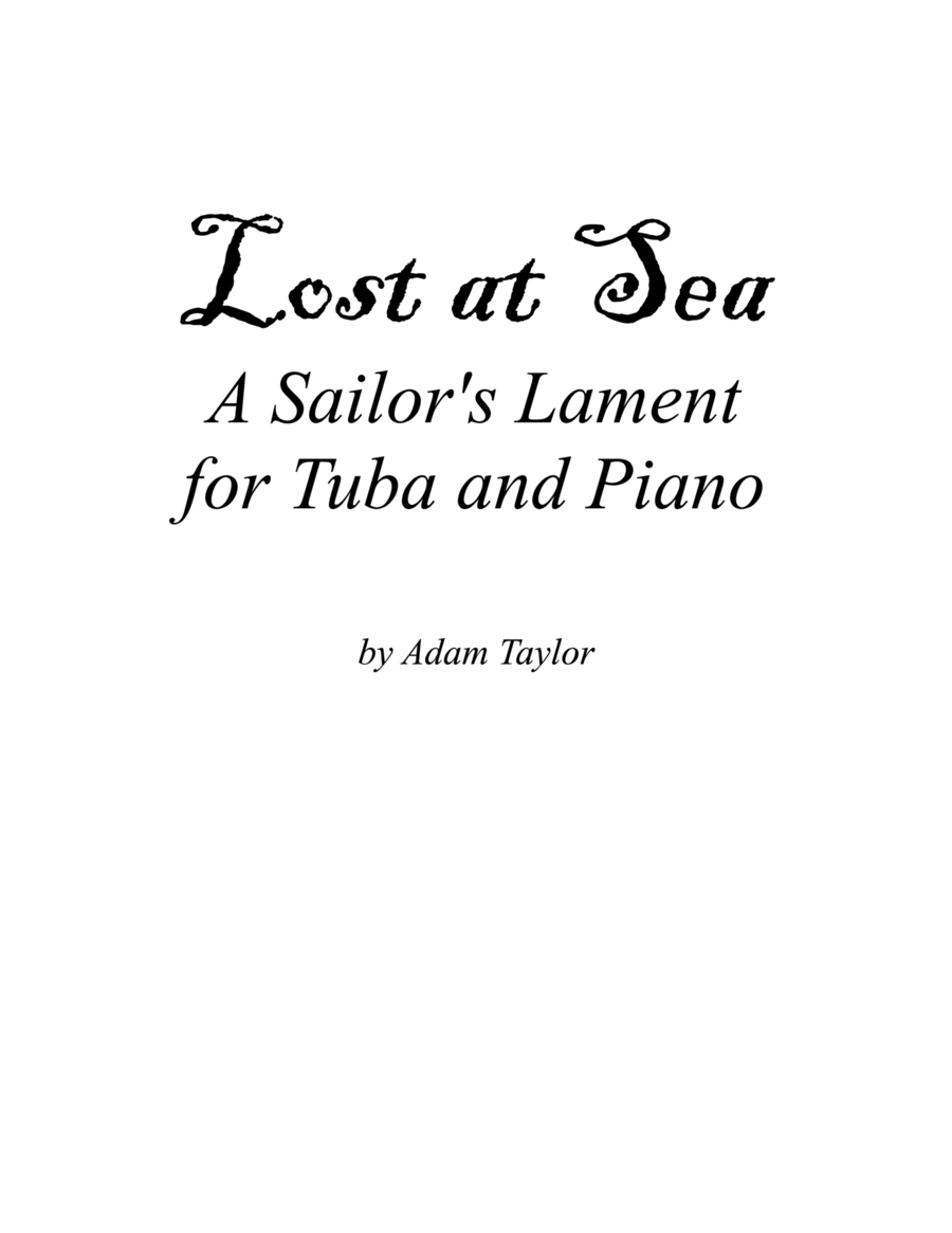 Lost at Sea (A Sailor's Lament) Piano scores gallery preview page 1