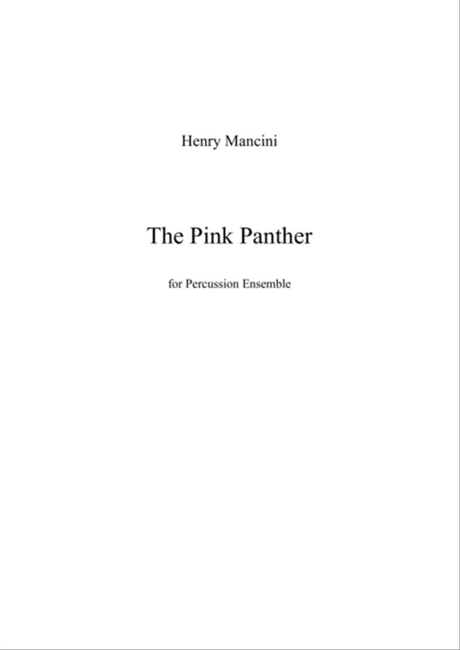 The Pink Panther from THE PINK PANTHER Percussion Ensemble scores gallery preview page 1
