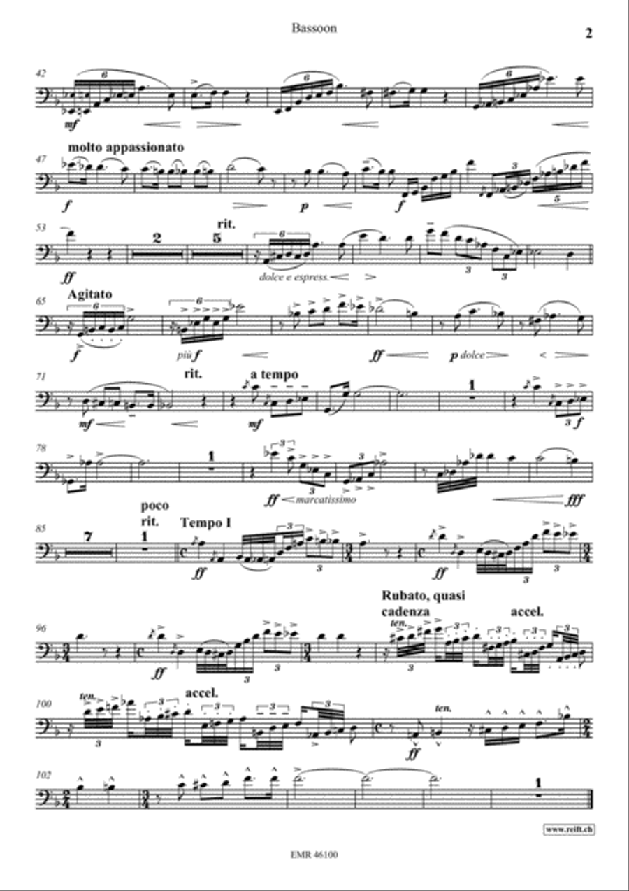 Poeme No. 1 Bassoon Solo scores gallery preview page 3