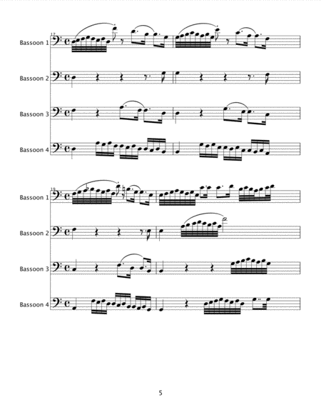 Fuga V by JS Bach, arranged for 4 bassoons