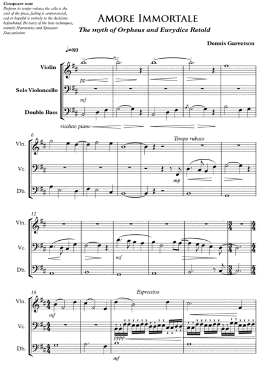 Orpheus: Un Amore Immortale (A Cinematic String Trio Symphony) String Trio scores gallery preview page 2