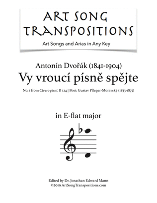 Book cover for DVORÁK: Vy vroucí písně spějte (transposed to E-flat major)