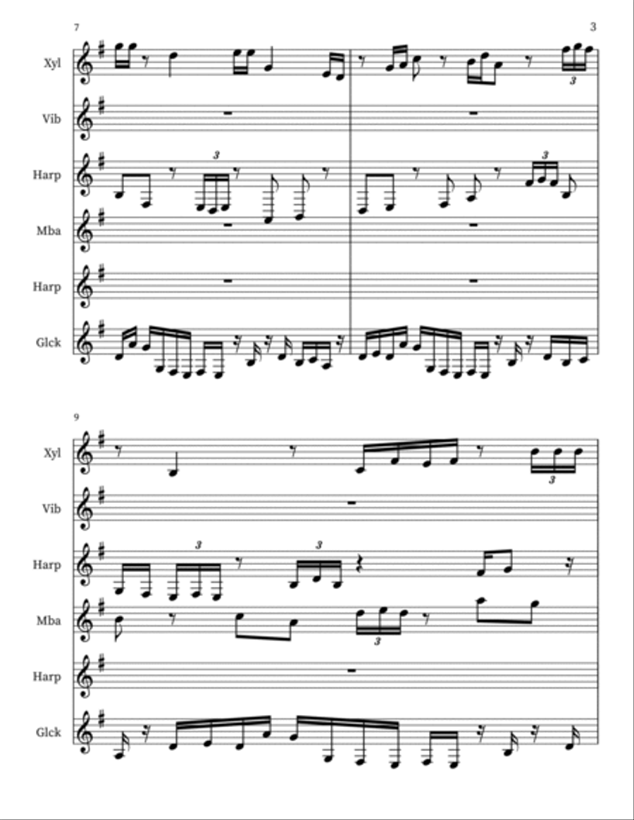 Form 'R' for Hrpschrd, Pitched Prcssn Small Ensemble scores gallery preview page 3
