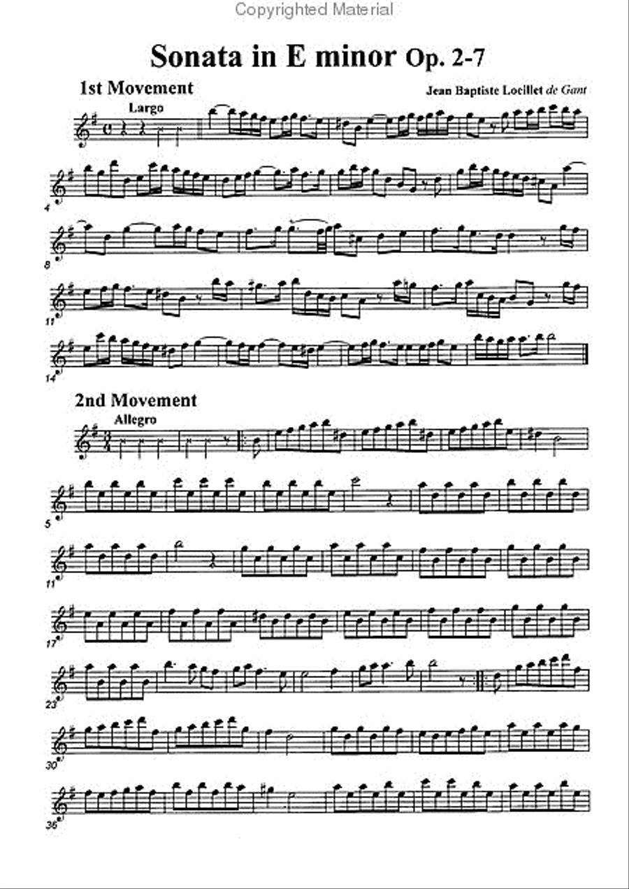 Sonata in E minor, Op. 2-7 Alto Recorder scores gallery preview page 2