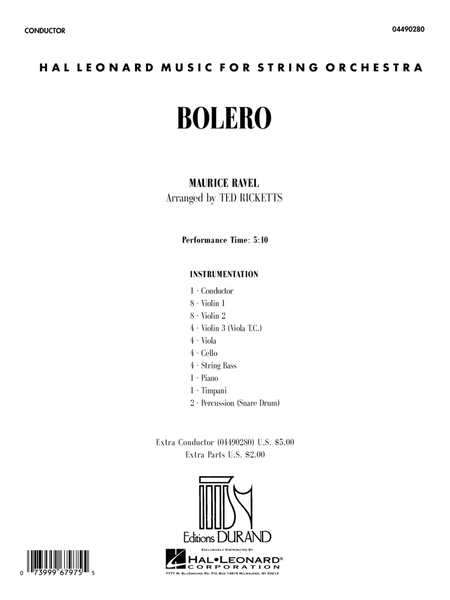 Boléro (arr. Ted Ricketts) - Full Score