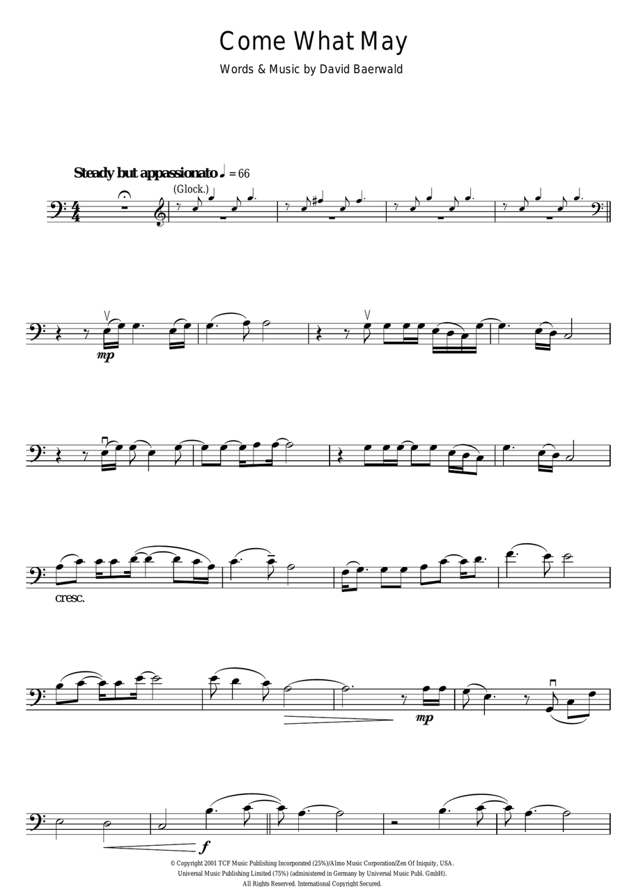 Come What May (from Moulin Rouge) Cello Solo scores gallery preview page 1