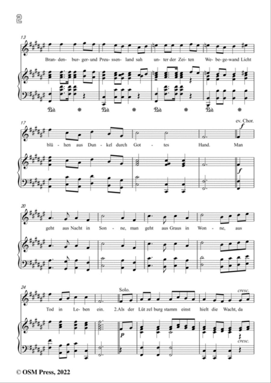 Loewe-Ein Preussenlied,in F sharp Major,for Voice and Piano Voice Solo scores gallery preview page 4