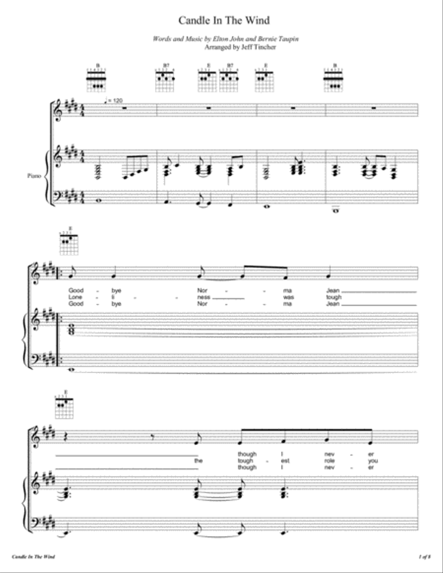 Candle In The Wind Candle In The Wind Voice scores gallery preview page 2