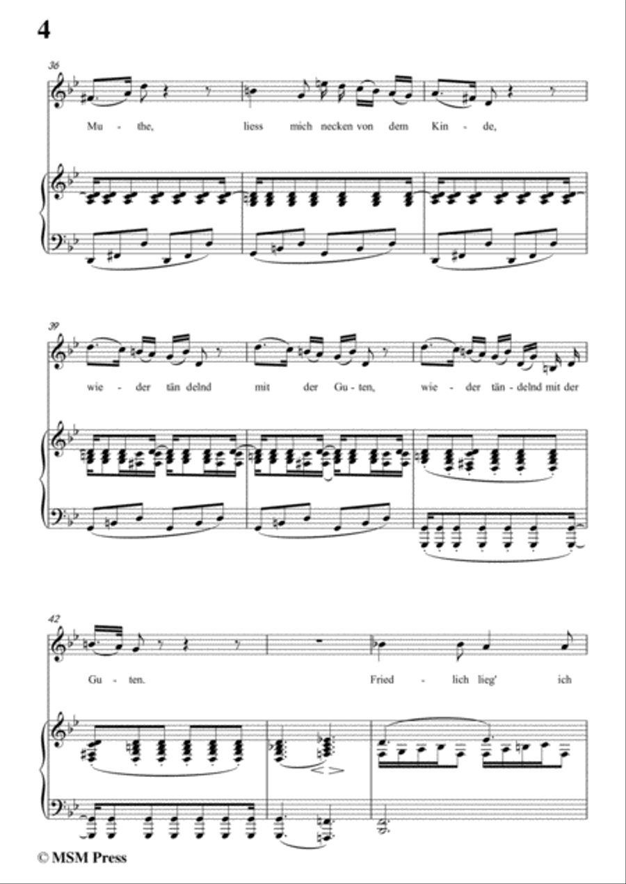 Schubert-Der Schiffer,in B flat Major,for Voice&Piano Voice scores gallery preview page 6