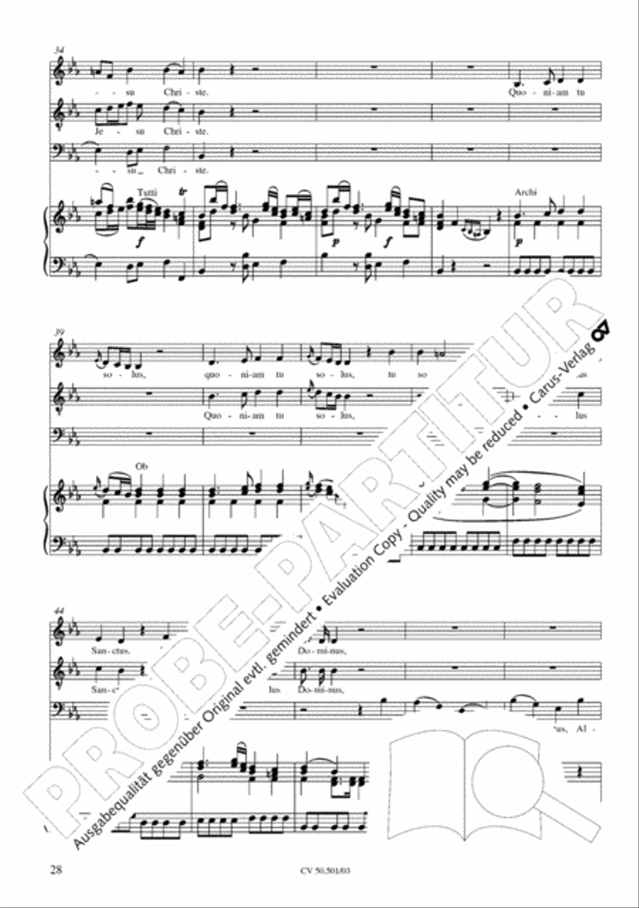 Mass in C Major 4-Part scores gallery preview page 29