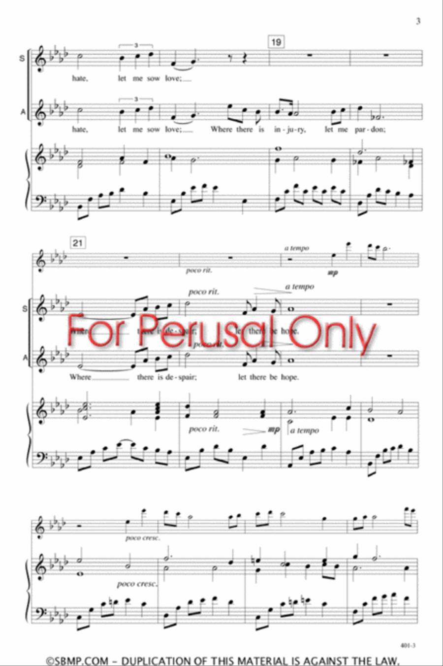 Prayer of St. Francis of Assisi - SSA Octavo SSA scores gallery preview page 3