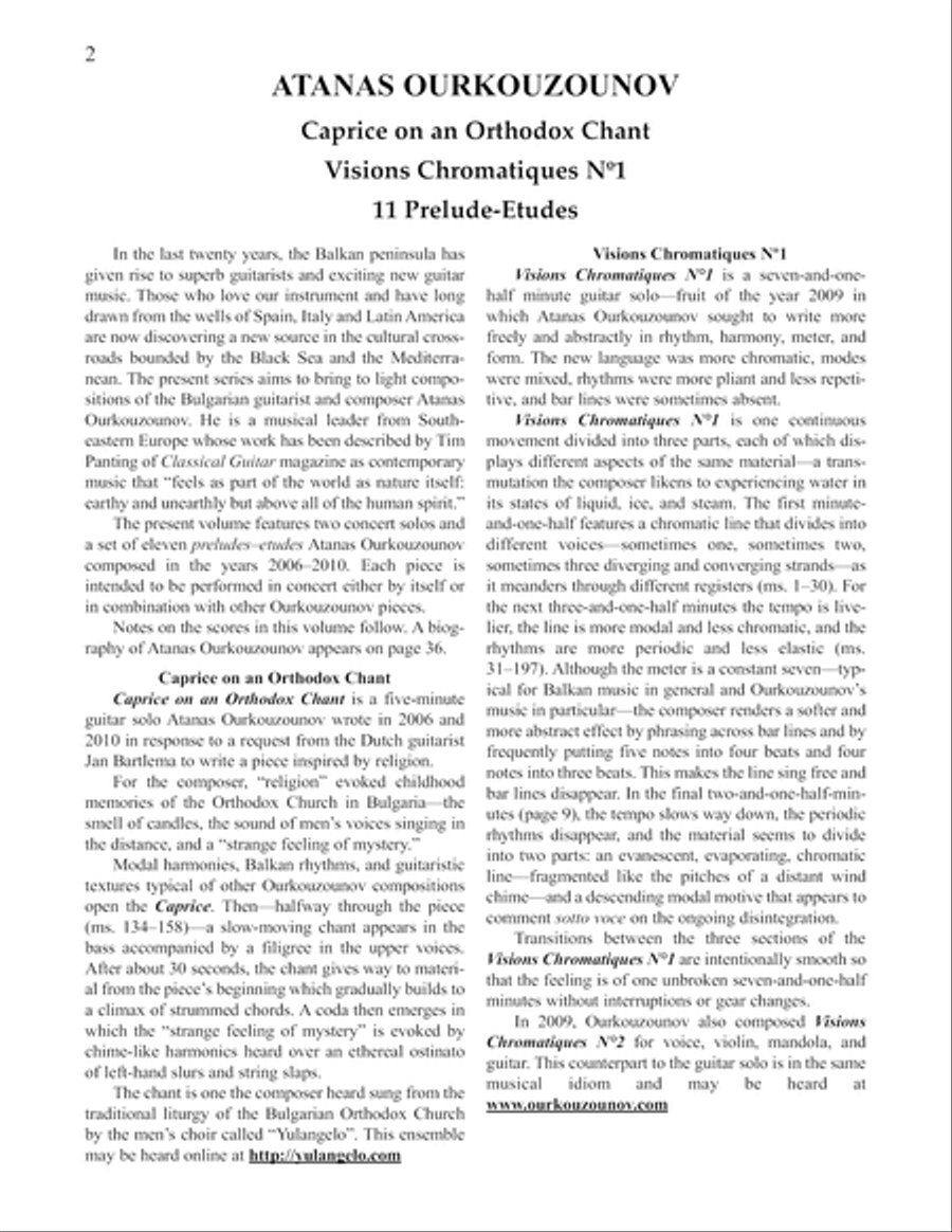 Atanas Ourkouzounov - "Caprice", "Visions Chromatiques Nº1", and "11 Prelude-Etudes", Collected Wor