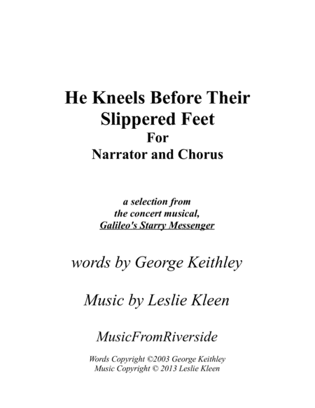 He Kneels Before their Slippered Feet for Narrator and SATB Chorus