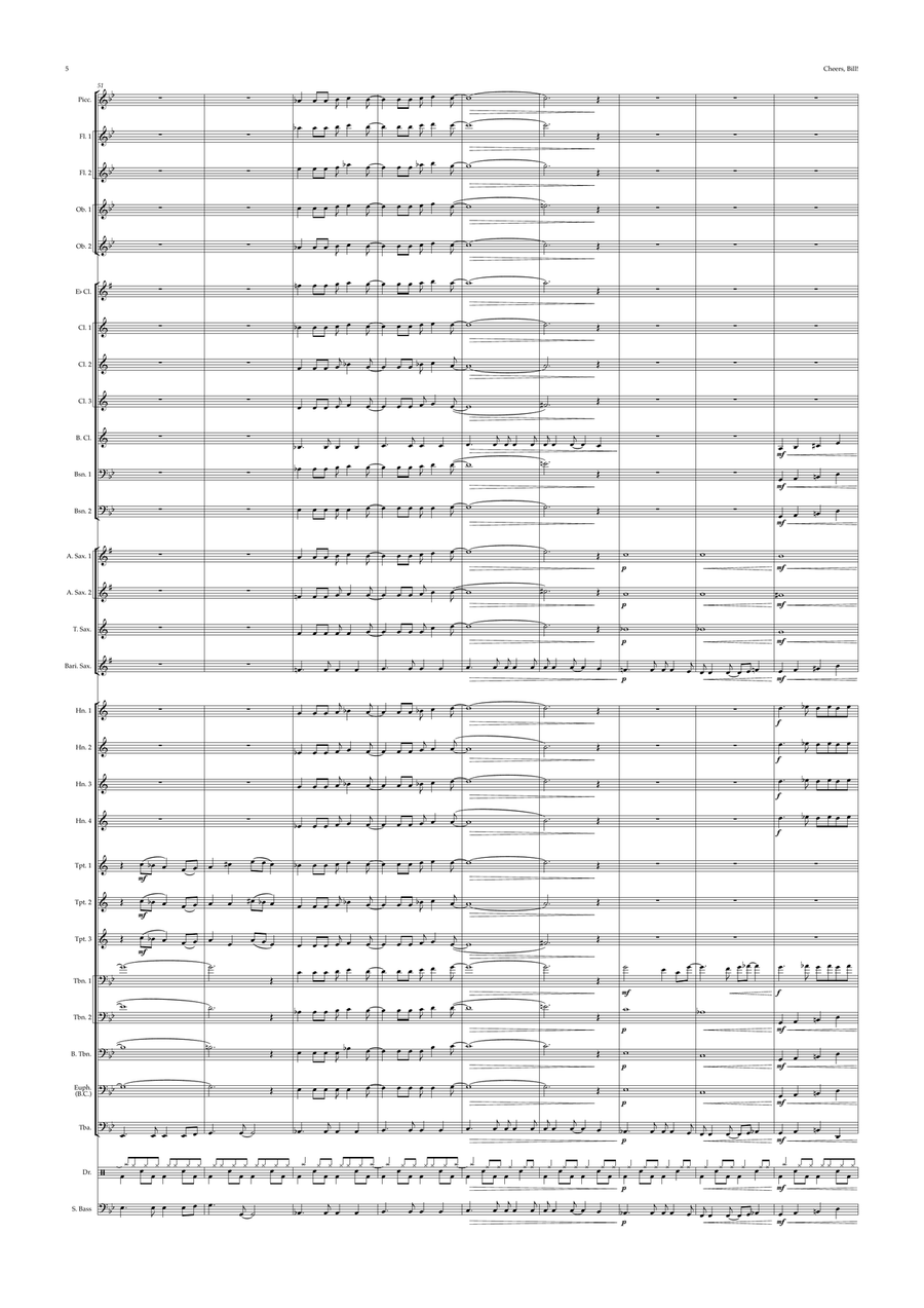 Cheers, Bill! (concert band) Concert Band scores gallery preview page 5