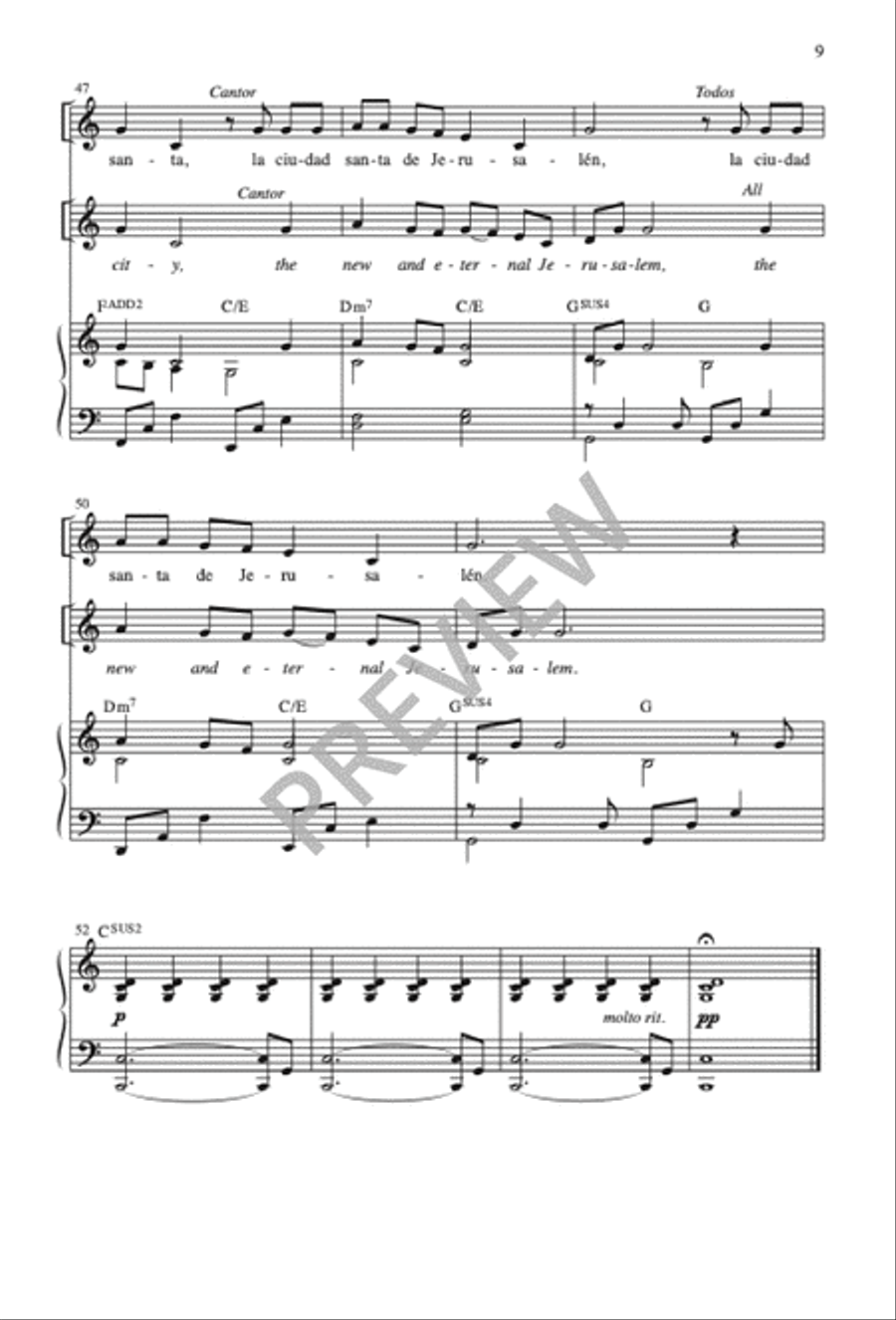 Santos de Dios / Saints of God Unison Choir scores gallery preview page 10