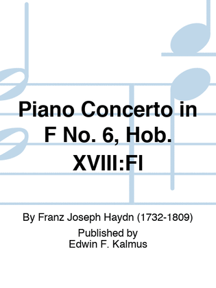 Book cover for Piano Concerto in F No. 6, Hob. XVIII:Fl